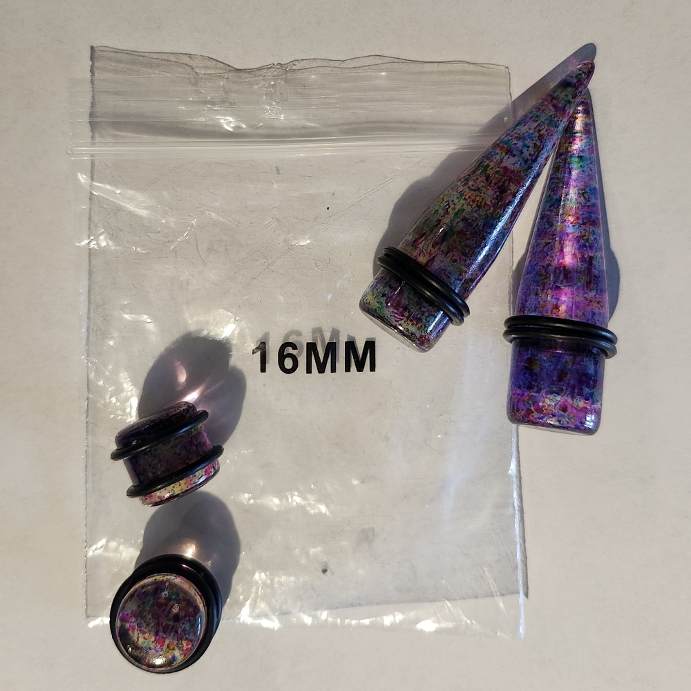 Multicolor Ear Gauges and Tapers Set